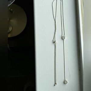 Kendra Scott Claudia Moonbeam stone lariat necklace silver